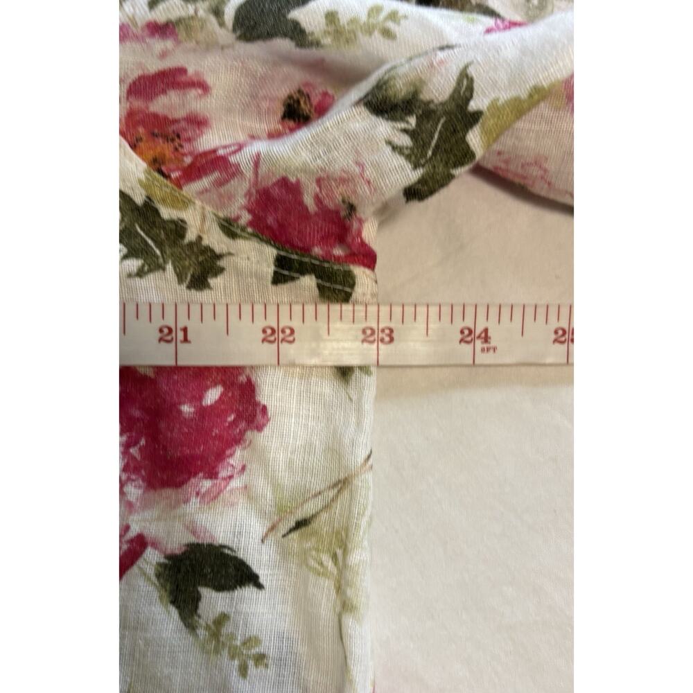 Inizio Made In Italy 100% Linen Blouse Pink Floral Lagenlook Resort Wear Size L - Picture 7 of 8